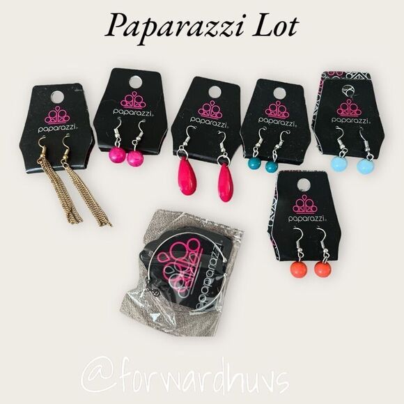Paparazzi Lot NWT x 7 | 6 Pair Earrings | 1 Bracelet - Picture 1 of 7